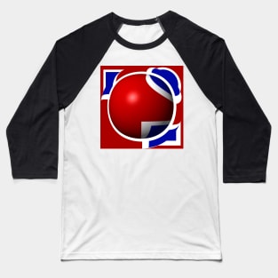 Copy of Four shapes on red- zoomed Baseball T-Shirt